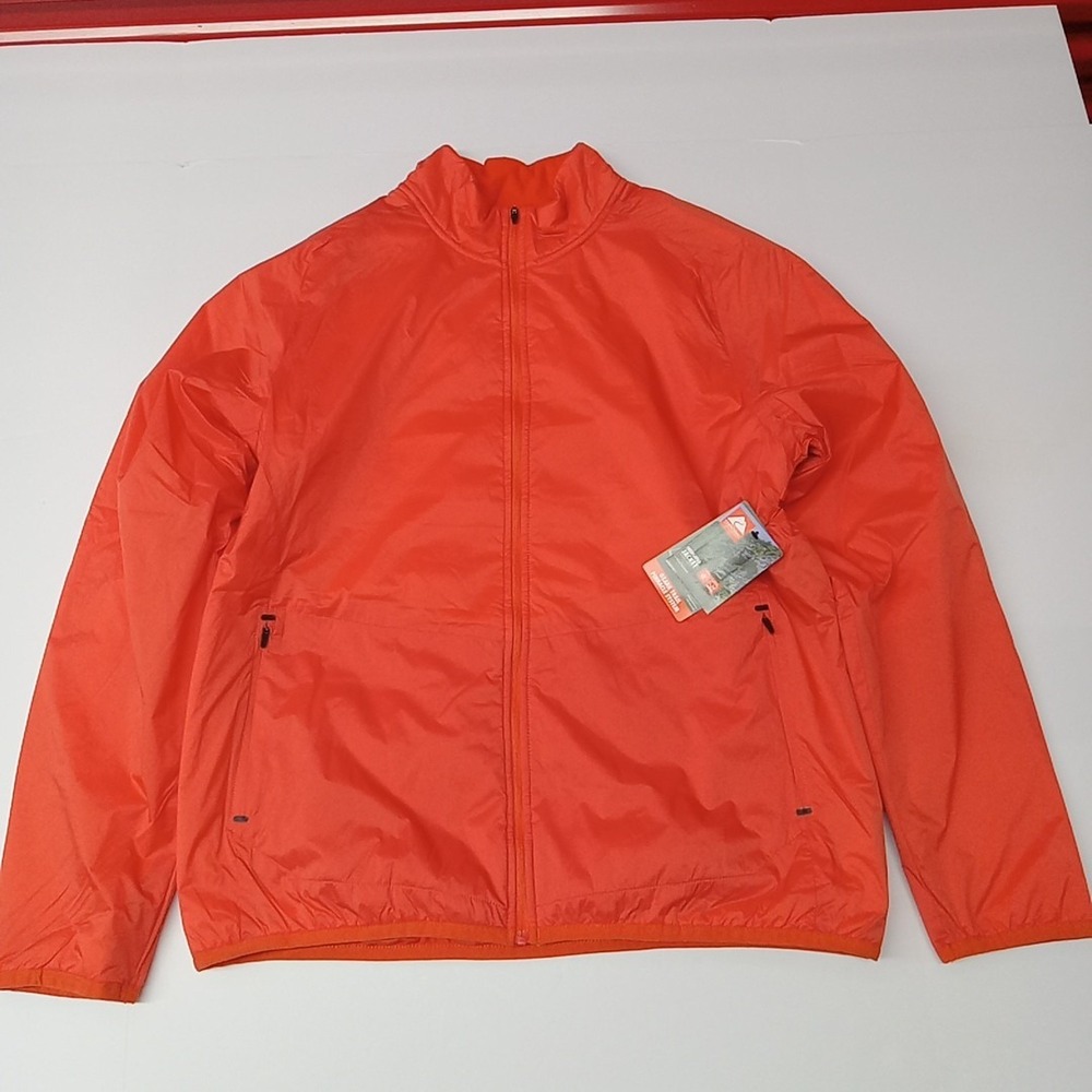 Ozark Trail Insulated Jacket Mens L Orange Lightweight UPF 50 Wind Resistant NWT
